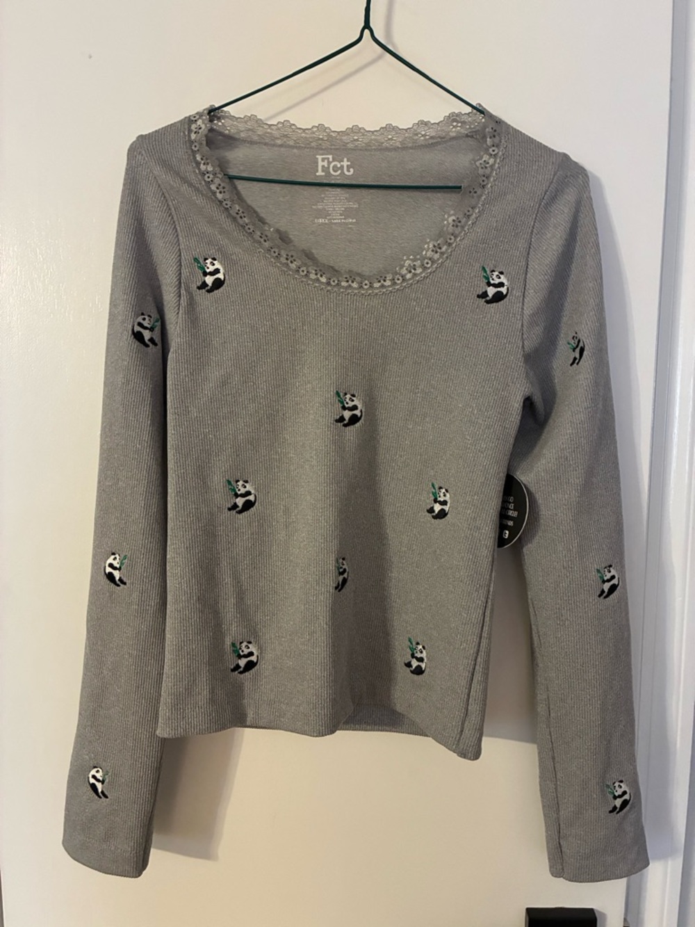 Fct Basics Juniors Ribbed Shirt with Panda Embroidery